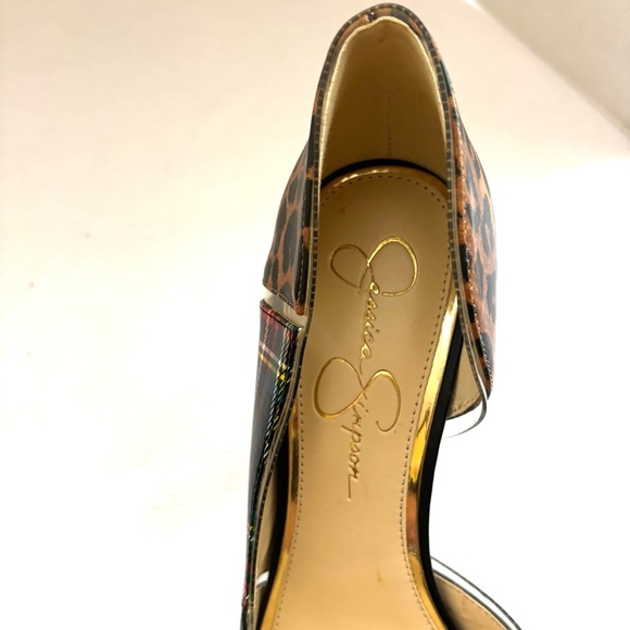 Jessica Simpson Leopard and Plaid Stiletto Point Toe Heel Pumps (10) - Picture 11 of 16